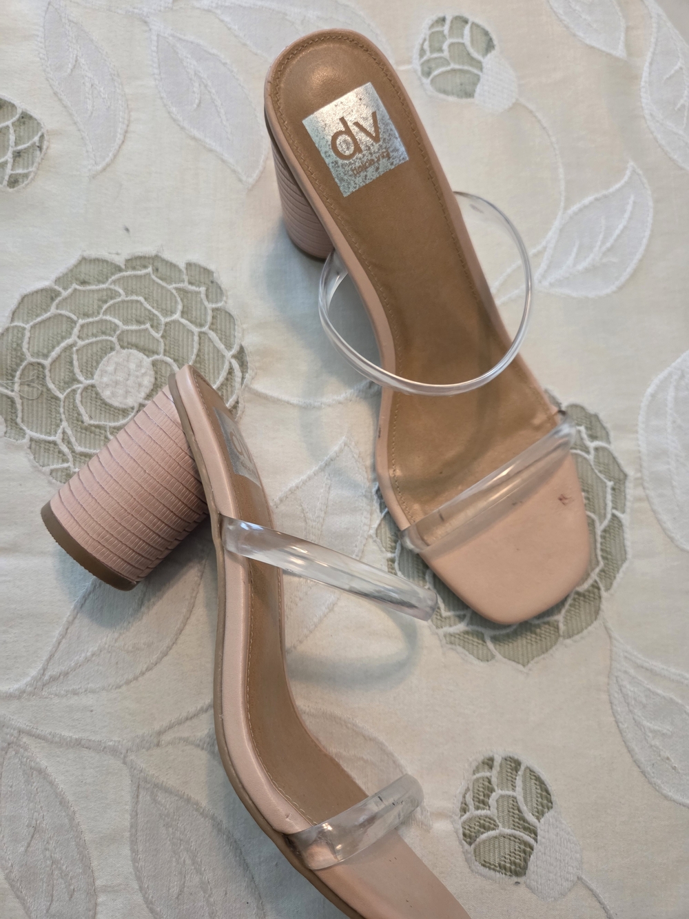 DV by Dolce Vita Clear Strap Block Heel Sandals